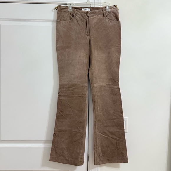 Women's Boot Cut Tan Suede Pants - Picture 2 of 10